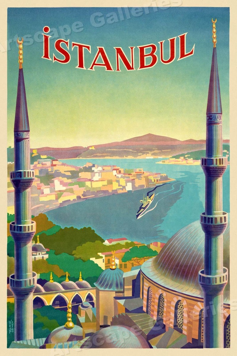 Istanbul Turkey 1939 Vintage Style Turkish Travel Poster - 24x36