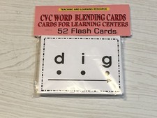 CVC Word Blending Cards - Cards for Learning Center 52 Cards-Letters Teaching