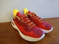Boys Under Armour 3027577-600 Curry 11 Bruce Lee Fire Sneaker Size 7Y Red
