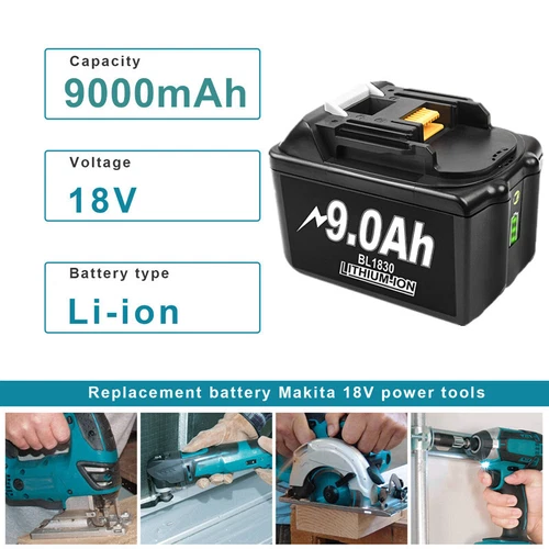 2-Pack 9.0Ah 6.0Ah 5.0Ah For Makita 18V Li-ion Battery BL1850 BL1860 BL1830 LXT - Picture 7 of 18