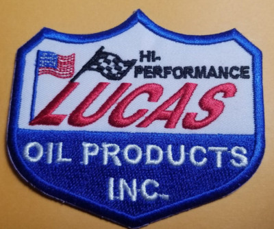 LUCAS OIL PRODUCTS Embroidered Patch approx 3X3.5'' iron on Hat Size