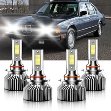 9005+9006  Combo LED Headlight High Low Beam Kit Bulbs For BMW 735i 1987-1992