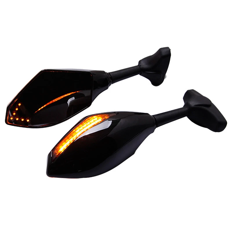 Espejos retrovisores LED de carreras con señales de giro para Triumph Daytona 955i 675 Suzuki sv650s/1000s Foto 4 de 4