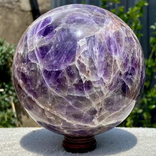 Bola de cristal de cuarzo amatista natural grande de 5,9 lb de curación - Imagen 7 de 15