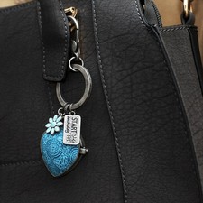 Purse Locket Clip Key Fob Charm Bag Backpack Engraved Keepsake Keychain JILZARA