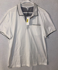 Men's Calvin Klein Performance Golf Designer Polo Shirt Short Sleeve Sz L Snaps
