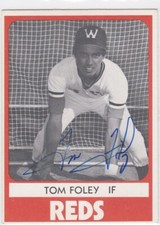 1980 TCMA #19 Tom Foley Waterbury Reds Signed Auto IP Free Shipping!