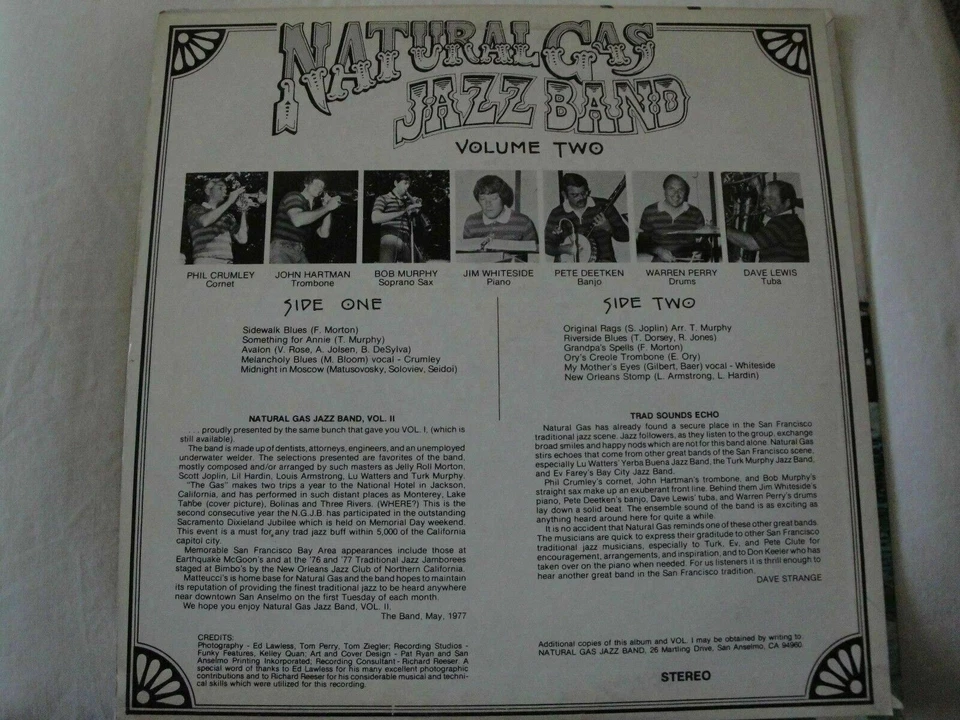 Natural Gas Jazz Band Volume Two 1977 KQ142 Vinyl Lp Record Album EX - Image 2 of 4