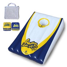 Driveway Games Floating Bean Bag Toss Inflatable Cornhole Game for Pool Used 