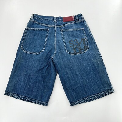 Sean John Mens 34 Blue Bermuda Shorts Denim Classic Fit 100