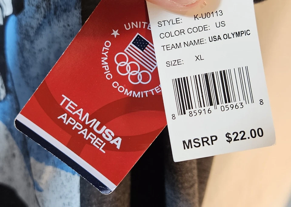  Camiseta Team USA Apperal Olympic nova com etiquetas cinza esqui neve mistura de algodão 42" C × 29" L - Imagem 2 de 4