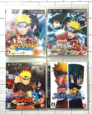 Lot 4 Naruto Ultimate Ninja Storm 1 2 3 Generations set PS3 Japan Tested