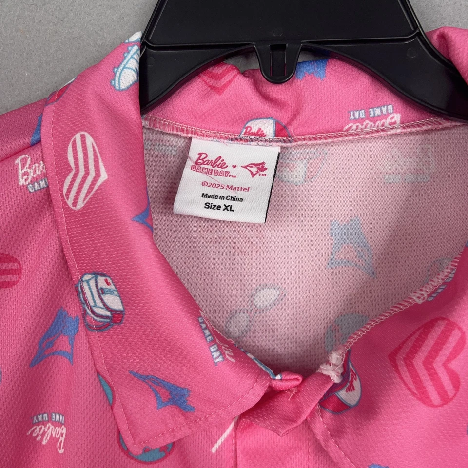 Toronto Blue Jays Shirt Mens XL Pink Barbie Game Day AOP Baseball MLB Hawaiian - Image 4 of 4