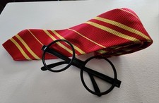 Harry Potter Wizard Costume Gryffindor Tie and Eye Glasses Set Hogwarts