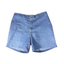 Vintage Blue Denim High Waisted Mom Jort Shorts Elastic Back Made in USA Size 42