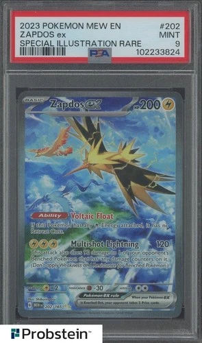 2023 Pokemon MEW EN Special Illustration Rare #202 Zapdos ex PSA 9 MINT