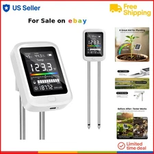 Soil Moisture pH Nutrient Light Temp Humidity Meter Garden Lawn Indoor