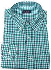 Paul  Shark Yachting Mens Shirt Long Sleeve Shirt Size 43 17" Check Cotton