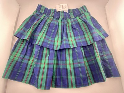 Crewcuts J. Crew Girls Size 12 Layered Plaid Skirt Blue & Green