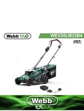 Webb Eco WEV20LM33B4 20V 33cm/13inch Cordless Rotary Battery Lawnmower NEW