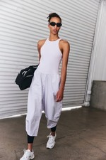 128 FREE PEOPLE / FP Movement Plie cut-out back jumpsuit - Rose Wash - S