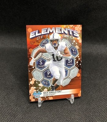 2023 Bowman U Best Nick Singleton /25 ELEMENTS OF THE GAME ORANGE SSP RC #ETG-13
