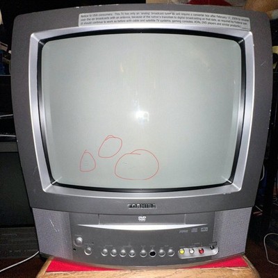 Y2K Toshiba MD13Q42 13'' CRT TV DVD Combo Retro Gaming Tube TESTED