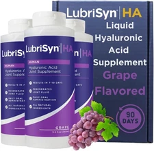 LubriSynHA Human Joint Supplement, Grape 3 x 11.5oz – All-Natural,... 