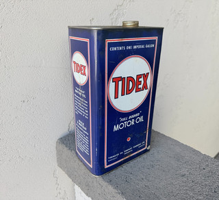 Vintage TIDEX MOTOR OIL One Gallon Advertising CAN Hot Rod Gas & Oil Garage