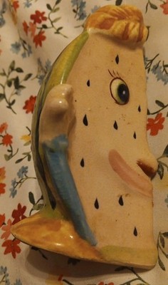 Vintage Ceramic Anthropomorphic Watermelon Slice Salt Shaker ONLY 784 MADE