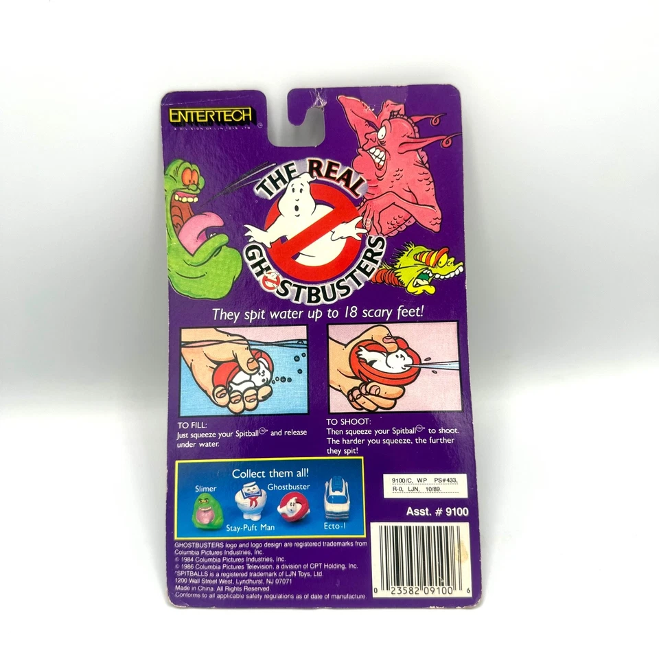 The Real Ghostbusters Spitballs Ghostbuster Logo Slimer 1989 De colección Nuevo en Paquete Foto 2 de 2