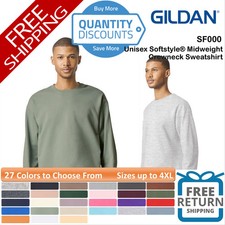    Gildan Unisex Softstyle Midweight Crewneck Sweatshirt Up To 4XL SF000