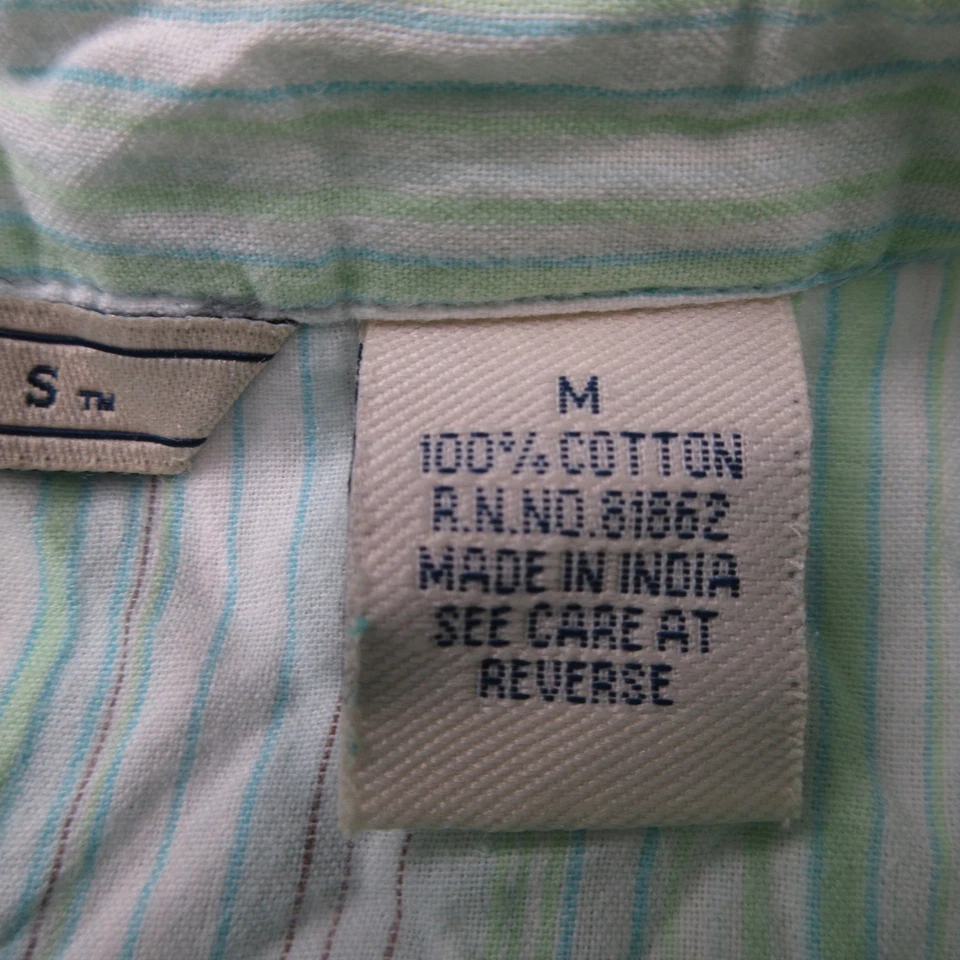 Maurices Shirt Womens Medium Green Striped Long Sleeve Button Up Casual - Image 4 of 4