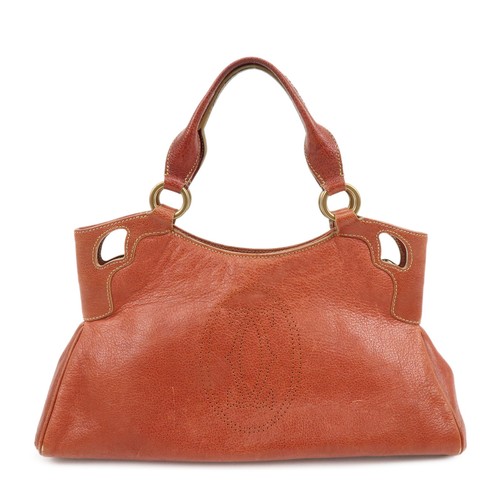 Cartier Marcello de Cartier Leather Hand Bag Tote Bag Brown Authentic Used F/S