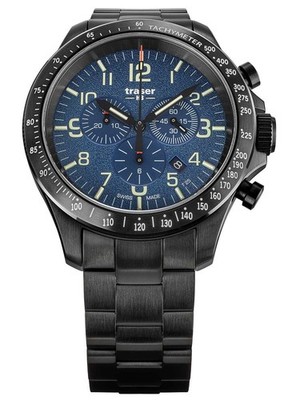 Traser H3 109462 P67 Officer Chronograph Blue Steel Herrenuhr 46mm 10ATM