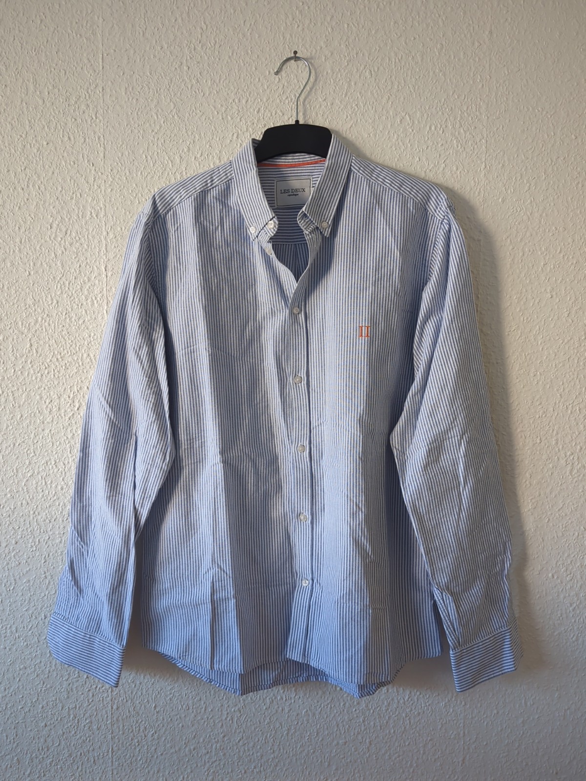 Les Deux Camisa Hombre Azul Blanco Talla L