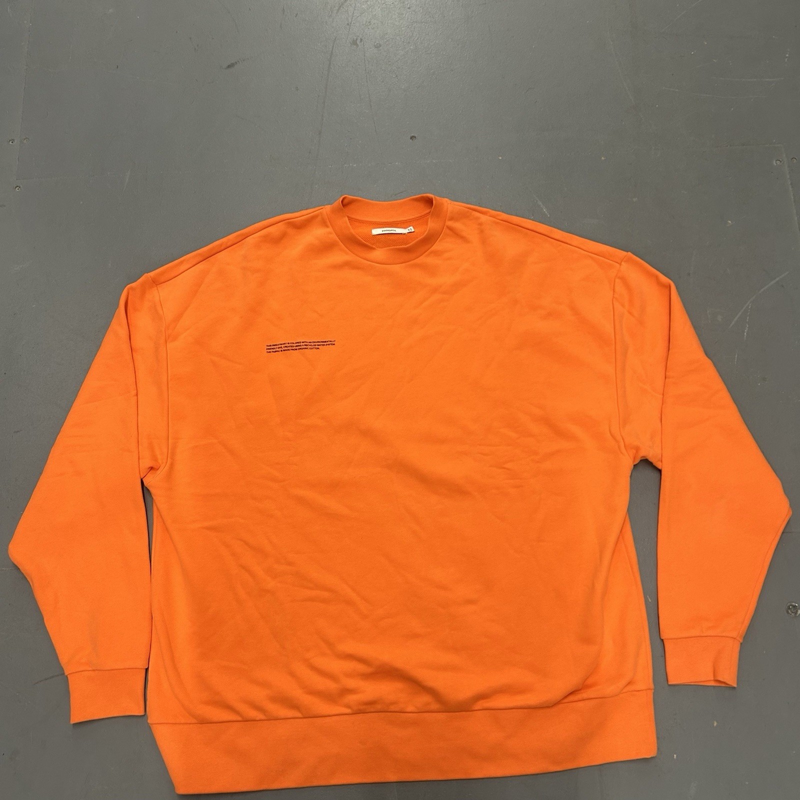 Pangaia Jumper Mens One Size Orange Pullover Organic Cotton Portugal Neon