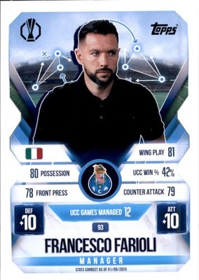 Match Attax EXTRA Champions League 93 - Francesco Farioli - Manager 2025/26