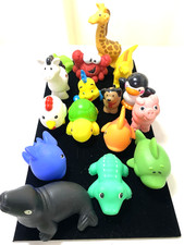 16 Toddler bath Play Animal rubber Toys alligator fish pigs crab and more