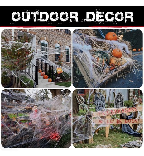 ZPISF 1400 sqft Halloween Spider Webs Decorations with 150 Extra Fake Spiders... - Picture 5 of 10