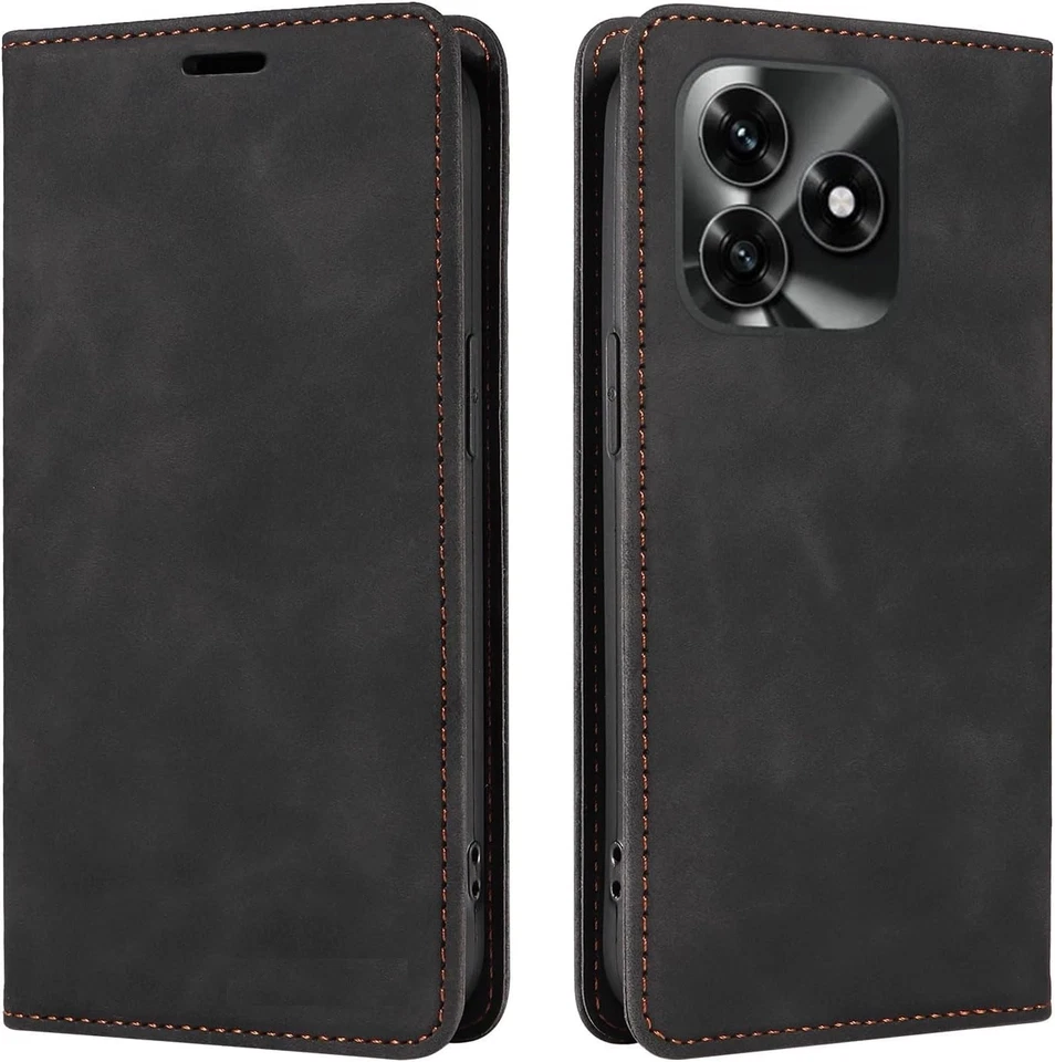 YG For Honor X5c Plus Case Wallet Premium Leather Flip Book Phone Cover RFID Black