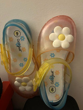 Cat  Jack Girls Multicolor Jelly Flower Strappy Sandals Buckle Open Toe 9