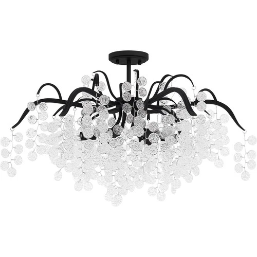Earth Black Six Light Semi-Flush Mount from the Maple Collection - Picture 2 of 5