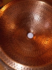 Monarch Abode 16-inch Hand Hammered Pure Copper Rotunda Dual Mount Bathroom Sink