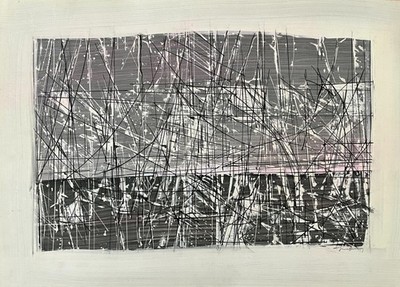 ''Clearings in blacks'' | Aquarell | Franz Ruffing 1966 | 58x76 cm