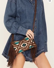 Idyllwind Miranda Lambert Crossbody Wallet Purse Leather Beaded Fringe Western