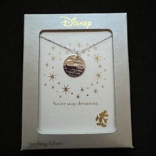 Sterling Silver Disney Never Stop Dreaming, Mickey Icon/Message Pendant Necklace