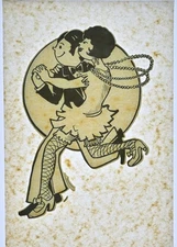 Original VINTAGE 1970s Heat Transfer | 1920's Flapper Couple - Bundle 5
