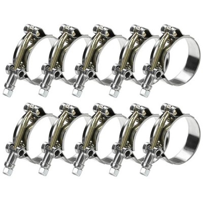 10Pack T Bolt Hose Clamp 40-46mm for 1.25'' Hose ID Stainless Steel Radiator H...
