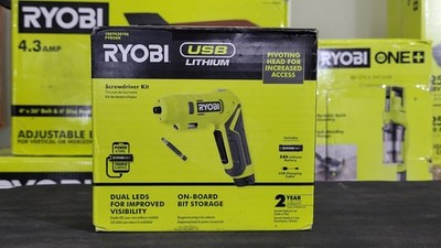 RYOBI Portable Screwdriver Kit USB Lithium-Ion Battery Cordless Power Tool